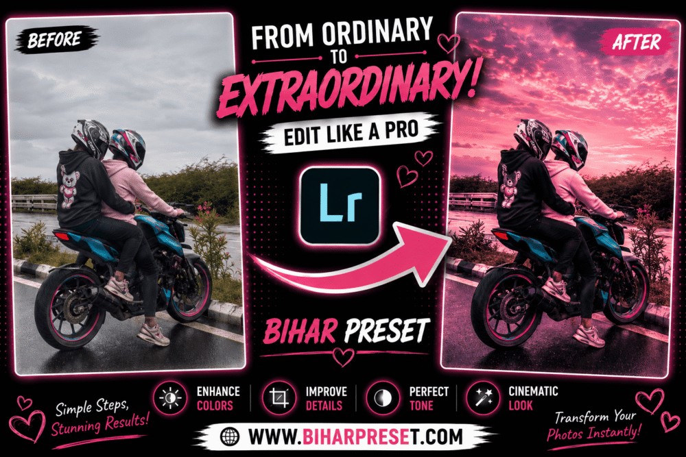 Bihar Preset :Moody Street Motorcycle Photography Editing | Bihar Preset Monsoon Cinematic Style